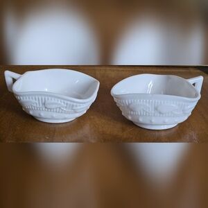 Nappy Wistar White Milk Glass Fostoria Betsy Ross Stars Leaves Design Cups